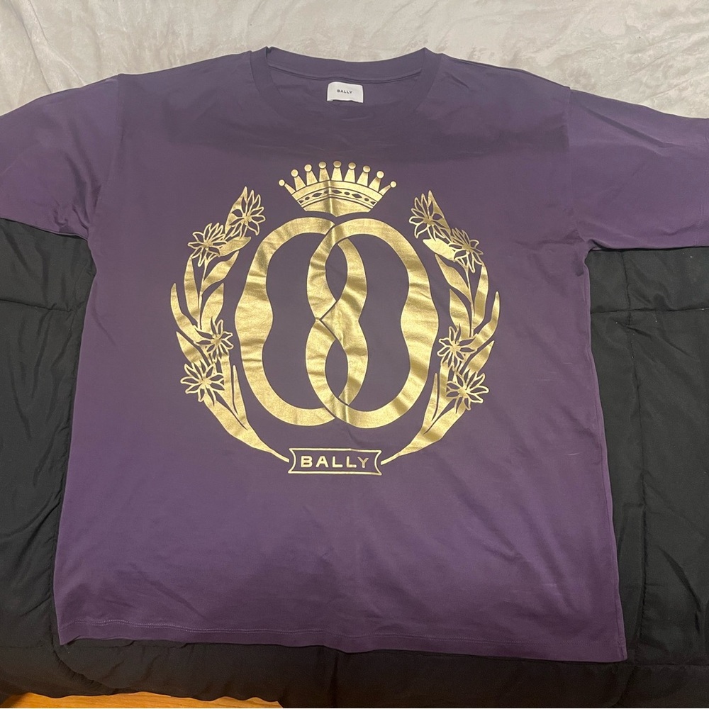 BALLY  Emblem P Graphic T-Shirt Orchid Purple  Sz: XL ) Orig: $240 - Picture 2 of 10